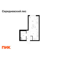 Планировка студии(квартира) площадью 28.4 квадратных метров в “ЖК Середневский лес”