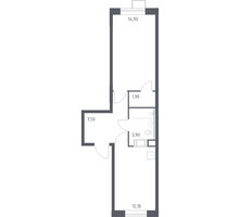 Планировка однокомнатной(квартира) площадью 40.3 квадратных метров в “ЖК Цветочные Поляны”