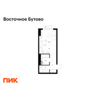 Планировка студии(квартира) площадью 27.7 квадратных метров в “ЖК Восточное Бутово”
