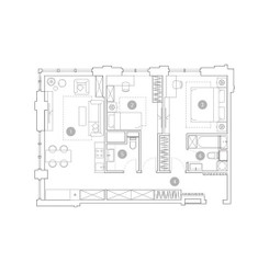 Планировка трехкомнатной(квартира) площадью 75.7 квадратных метров в ЖК “ЖК ВЭРИ на Миклухо-Маклая”