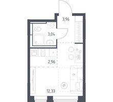 Планировка студии(квартира) площадью 22.29 квадратных метров в “ЖК Богдановский Лес”