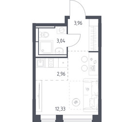 Планировка студии(квартира) площадью 22.29 квадратных метров в ЖК “ЖК Богдановский Лес”