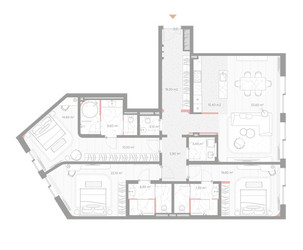 Планировка трехкомнатной(квартира) площадью 164.4 квадратных метров в ЖК “ЖК Николь”