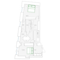 Планировка двухкомнатной(квартира) площадью 75.6 квадратных метров в “ЖК Клубный дом Duo (Дуо)”