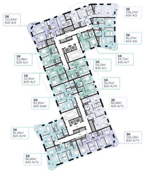 Планировка однокомнатной(квартира) площадью 56.41 квадратных метров в ЖК “СберСити в Рублево-Архангельском”