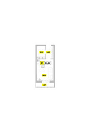 Планировка студии(квартира) площадью 24.42 квадратных метров в ЖК “ЖК Радость (Радумля Парк)”