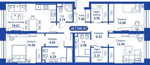 Планировка квартиры, ID 523035
