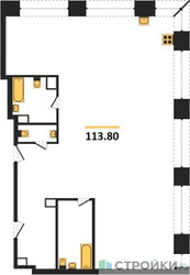 Планировка двухкомнатной(квартира) площадью 113.8 квадратных метров в ЖК “ЖК Luzhniki Collection (Коллекция Лужники)”