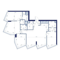 Планировка трехкомнатной(квартира) площадью 129.1 квадратных метров в ЖК “ЖК ХАЙДАУТ”