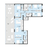 Планировка 4+ комнатной(квартира) площадью 224.8 квадратных метров в “Клубный квартал Садовническая 69”
