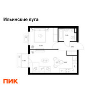 Планировка однокомнатной(квартира) площадью 36.91 квадратных метров в “ЖК Ильинские луга”
