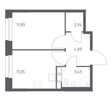 Планировка однокомнатной(квартира) площадью 33.32 квадратных метров в “ЖК ЭкоБунино (Южное Бунино)”