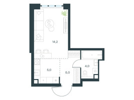 Планировка студии(квартира) площадью 28.2 квадратных метров в “ЖК Левел Южнопортовая”