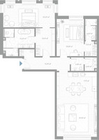 Планировка двухкомнатной(квартира) площадью 143.4 квадратных метров в “ЖК Николь”