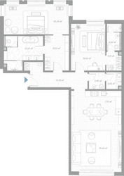 Планировка двухкомнатной(квартира) площадью 143.4 квадратных метров в ЖК “ЖК Николь”