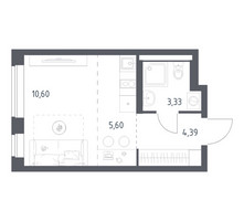 Планировка студии(квартира) площадью 23.92 квадратных метров в “ЖК Новое Видное”