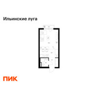 Планировка студии(квартира) площадью 24.4 квадратных метров в “ЖК Ильинские луга”