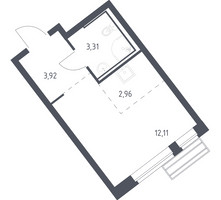 Планировка студии(квартира) площадью 22.1 квадратных метров в “ЖК Рублевский Квартал”