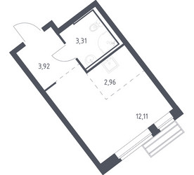 Планировка студии(квартира) площадью 22.1 квадратных метров в ЖК “ЖК Рублевский Квартал”