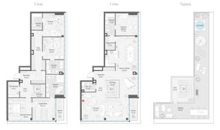 Планировка 4+ комнатной(квартира) площадью 295 квадратных метров в “Клубный квартал "Фрунзенская набережная"”