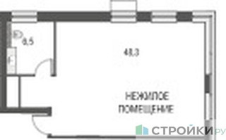 Планировка студии(квартира) площадью 55.1 квадратных метров в “ЖК Резиденции Архитекторов”