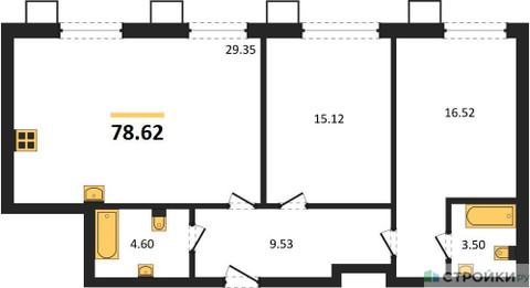Планировка квартиры, ID 495908