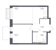 Планировка однокомнатной(квартира) площадью 34.05 квадратных метров в “ЖК Рублевский Квартал”