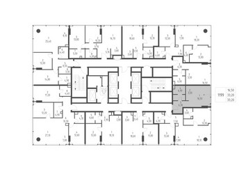 Планировка студии(квартира) площадью 33.2 квадратных метров в ЖК “ЖК Слава”