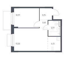 Планировка однокомнатной(квартира) площадью 40.8 квадратных метров в “ЖК Новое Внуково”