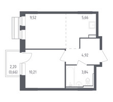 Планировка однокомнатной(квартира) площадью 34.81 квадратных метров в “ЖК Рублевский Квартал”