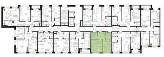 Планировка однокомнатной(квартира) площадью 38.6 квадратных метров в “ЖК Пушкино Град”