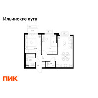 Планировка двухкомнатной(квартира) площадью 47.81 квадратных метров в “ЖК Ильинские луга”