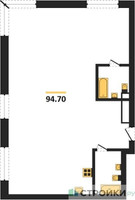 Планировка трехкомнатной(квартира) площадью 94.7 квадратных метров в “ЖК Фестиваль парк-2”