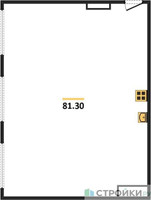 Планировка двухкомнатной(квартира) площадью 81.3 квадратных метров в “ЖК Headliner (Хедлайнер)”