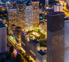 ЖК "Селигер Сити" в ночное время