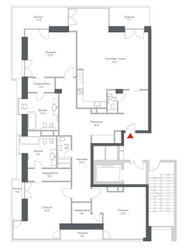 Планировка трехкомнатной(квартира) площадью 217.4 квадратных метров в ЖК “ЖК Snegiri Eco”