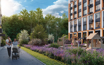 Озеленение в "Левел Лесной"