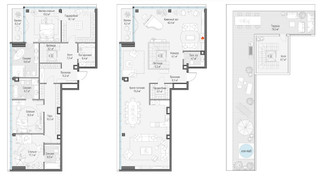 Планировка трехкомнатной(квартира) площадью 295 квадратных метров в “Клубный квартал "Фрунзенская набережная"”
