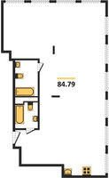 Планировка двухкомнатной(квартира) площадью 84.79 квадратных метров в “ЖК Din Haus”
