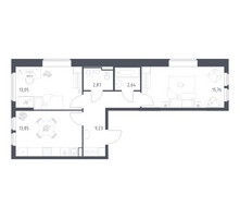 Планировка двухкомнатной(квартира) площадью 57.4 квадратных метров в “ЖК Остафьево”
