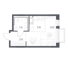 Планировка студии(квартира) площадью 21.67 квадратных метров в “ЖК Томилино Парк”