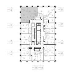 Планировка трехкомнатной(квартира) площадью 76.8 квадратных метров в ЖК “ЖК SET (Сет)”