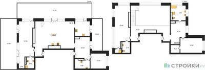 Планировка 4+ комнатной(квартира) площадью 304 квадратных метров в ЖК “ЖК МОНС”