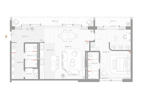 Планировка однокомнатной(квартира) площадью 116.4 квадратных метров в “ЖК Николь”