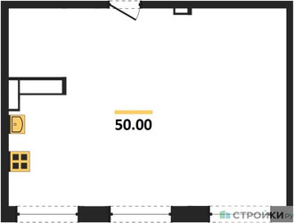 Планировка двухкомнатной(квартира) площадью 48.5 квадратных метров в “ЖК Легендарный квартал на Ботаническом саду”