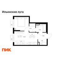 Планировка однокомнатной(квартира) площадью 32.71 квадратных метров в “ЖК Ильинские луга”