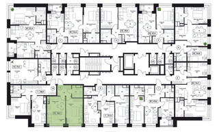 Планировка однокомнатной(квартира) площадью 38.6 квадратных метров в “ЖК Пушкино Град”