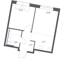 Планировка однокомнатной(квартира) площадью 35.76 квадратных метров в “ЖК Квартал Западный”
