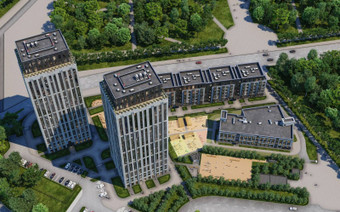 ЖК Dream Towers с высоты птичьего полёта