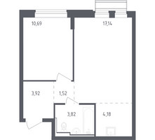 Планировка однокомнатной(квартира) площадью 41.27 квадратных метров в “ЖК Рублевский Квартал”